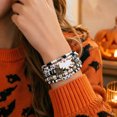 thumbnail image 4 of Halloween Bracelet Set - Soft Clay Beaded Bracelets with Ghost Spider Web Charms, Multi-layer Stackable Wristband for Women Party Favors, 4 of 4