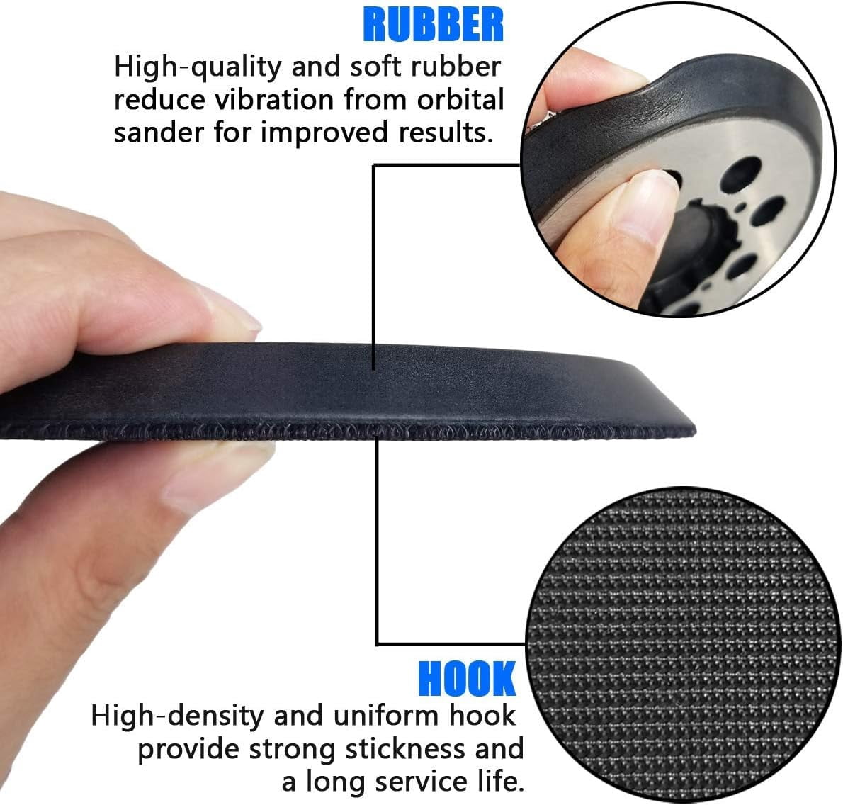 5-inch metal sanding pad, suitable for 6423, 6421 random orbital sanders, 210 sander backing pad replacement pads