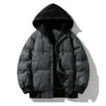 thumbnail image 6 of ClodeEU Womens Hooded Down Jacket ,Winter Warm Thicken Puffer Coats ,Casual Loose Zip Up Padded Quilted Coat Black,Womens Plus XXXL, 6 of 9