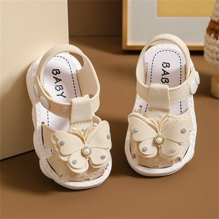 

RUICUW Boys And Girls Baby Toddler Shoes Summer Bow Pearl Home Daily Wear Sandals 18-24 Months
