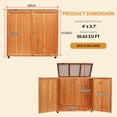 thumbnail image 3 of YTGLEN Wooden Outdoor Trash Can Storage Cabinet with Lockable Door & Removable Wheels, 4 x 3.7 ft, Brown, 3 of 6