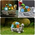 thumbnail image 4 of Solar Turtle Garden Statue with Succulent & 7 LED Lights, 4.52 Inch UV Resistant Outdoor Lawn Patio Balcony Yard Decor, Gift for Mom Grandma Women, 4 of 7