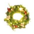 thumbnail image 2 of Dserhfy Pre-Lit Christmas Wreath for Front Door 12 Inches LED Lighted Artificial Christmas Wreath with Pine Cones Berries for Indoor Outdoor Decor, 2 of 8