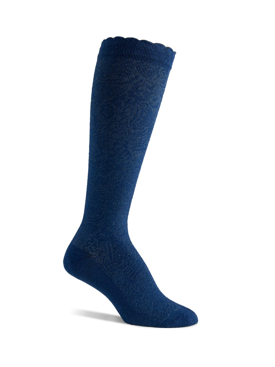 Berkshire Women's Compression Over The Calf-Cotton Socks, Navy Paisley ...