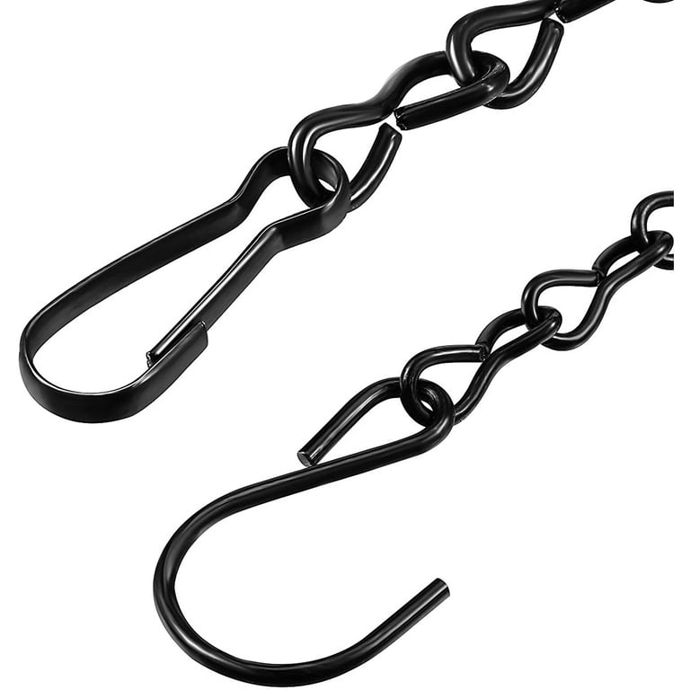 Hanging Chain, 2-Pack, for Bird Feeders, Planters, Fixtures, Lanterns, Suet  Baskets, Wind Chimes - Black