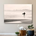 thumbnail image 3 of wall26 Canvas Print Wall Art Surfer on Seashore at Dawn Sports Athletes Photography Realism Contemporary Scenic Urban Multicolor Ultra for Living Room, Bedroom, Office - 32"x48", 3 of 5