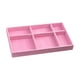 thumbnail image 2 of Organizador apilable de bandeja de joyería de terciopelo con compartimentos divididos para anillos, aretes, collares, pulseras, 21 x 12.7 cm, rosa, 2 of 6