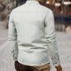 thumbnail image 3 of Camisas De Sport Para Hombre Camisa de color para hombre Camisa de lino con cuello de algodón Camisas de hombre sólidas informales y de manga larga (Grey, 3XL), 3 of 6