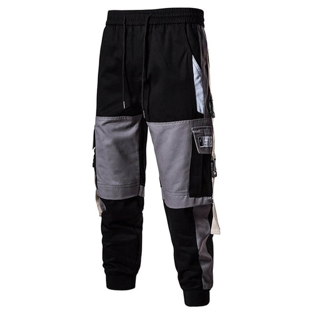 Yuyuzo Cargo Pants for Men High Waisted Drawstring Tactical Hiking Trousers Classic Cargos with Multi Pockets