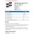 thumbnail image 2 of Rear Brake Pad Set - Compatible with 2005 - 2016 Honda CR-V 2006 2007 2008 2009 2010 2011 2012 2013 2014 2015, 2 of 2