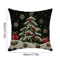 thumbnail image 3 of Gumesh Natural Linen Christmas Pillow Cover with Embroidery-Style Print, Nordic Holiday Sofa Decor with Hidden Zipper, Machine Washable Cushion Case for Living Room, 3 of 6