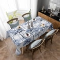 thumbnail image 4 of Watercolor Forest Blue Rectangle Tablecloth, Abstract Art Modern Trees Waterproof & StainResistant Tablecloth, Washable Oil-proof Table Cover for Dining/Party/Wedding/Camping/Buffet 52x70 In, 4 of 9