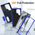 thumbnail image 3 of ELEHOLD for Samsung Galaxy S24 Ultra Hybrid Rugged Case with HD Screen Protector,Hard Protective Invisible Kickstand Non-Slip Drop-Proof Shockproof Anti-Scratch Heavy Duty Cover,Darkblue+Blue, 3 of 7