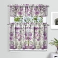 thumbnail image 2 of Pioneer Kitchen Curtains and Valance Set 36 Inch Tier Purple Floral Wildflower Farmhouse 3 Pieces Set Dining Room Small Curtain Drapes Cafe Curtains Valance for Home Decor Rod Pocket, 2 of 6