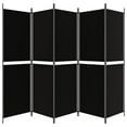 thumbnail image 2 of vidaXL 5-Panel Room Divider Black 250x180 cm Fabric, 2 of 5