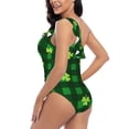 thumbnail image 4 of Pofeuu Happy St. Patrick's Day5 Print Women's One Piece Swimsuits One Shoulder Swimwear Asymmetric Ruffle Monokinis Bathing Suits-Large, 4 of 6