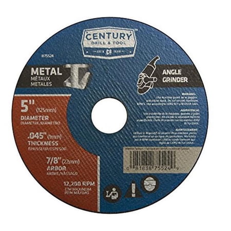 UPC: 0081838755249 | Century Drill & Tool 75524 Thin Masonry Cutting Wheel Type 1 – 5 x 0.045 in.