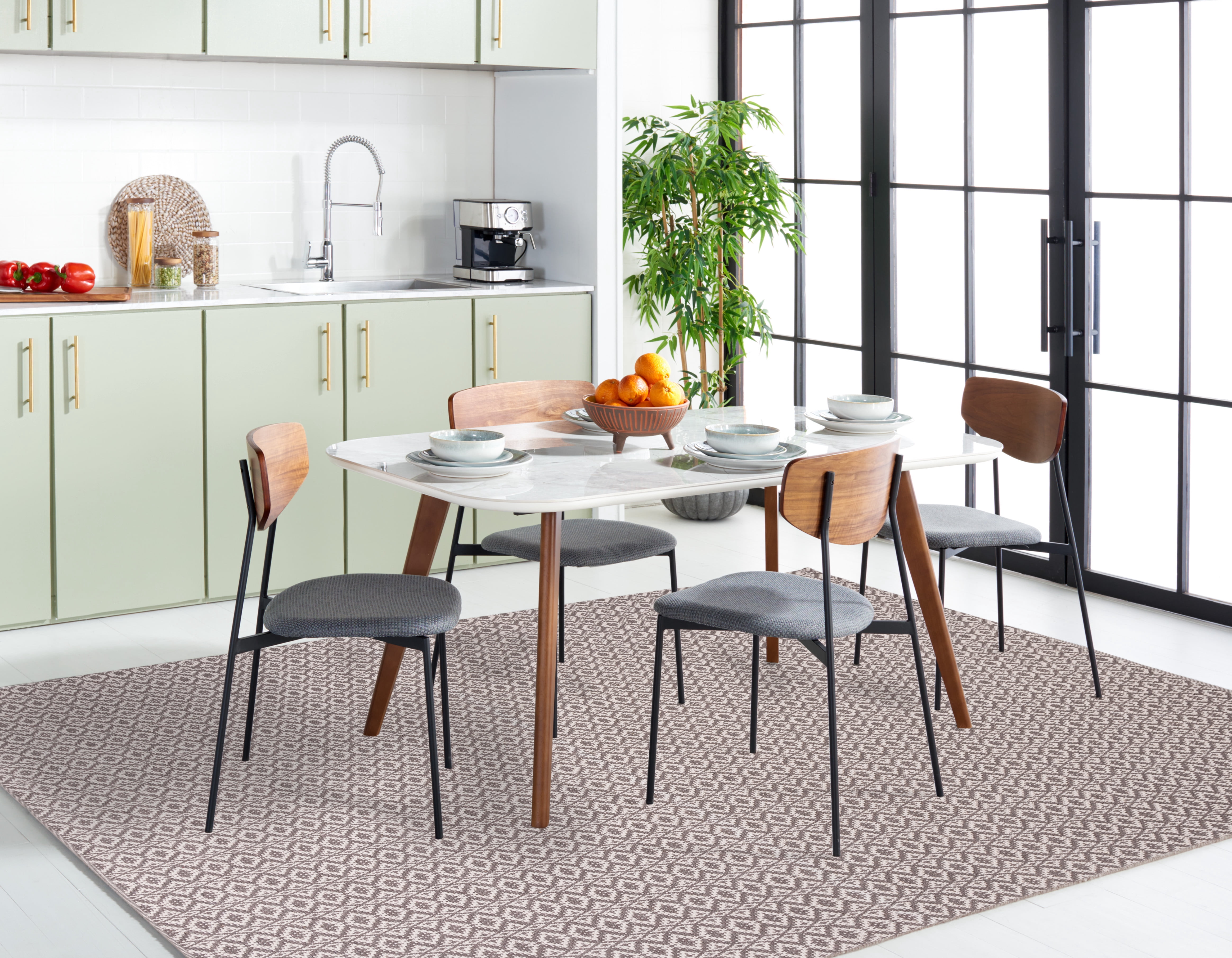 Safavieh Montauk Corrine Geometric Cotton Area Rug, Ivory/Gray, 10' x 14'