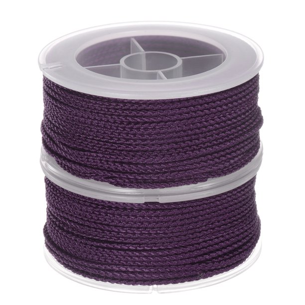 2uds Nylon Hilo Cordel Rebordear Cordón 1,6mm Extrafuerte Trenzado Artesanía Cuerda para Pulseras Joyería Fabricación Bricolaje Artesanía 16M/52 Pies, Oscuro Púrpura Unique Bargains cordón de abalorios