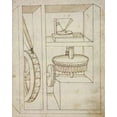thumbnail image 2 of Martini, Francesco di Giorgio 26x32 Gold Ornate Wood Framed with Double Matting Museum Art Print Titled - Folio 40: mill with overshot water wheel, 2 of 4