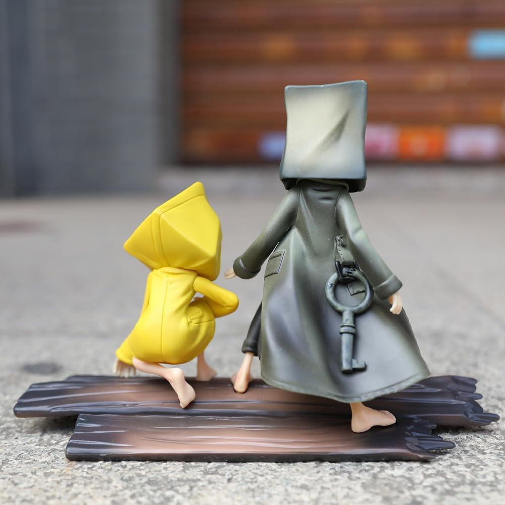 New Little Nightmares Mono, Six Figure,Stand Side by Side wear Raincoats Anime Figure 15cm/5.9inch PVC Character Action Model Statue Decoration Ornament Gifts