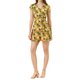 thumbnail image 1 of Vestido con cinturón de flores cruzado en V para mujer Chic Inspire, mangas de pétalo, color amarillo-floral, 1 of 6
