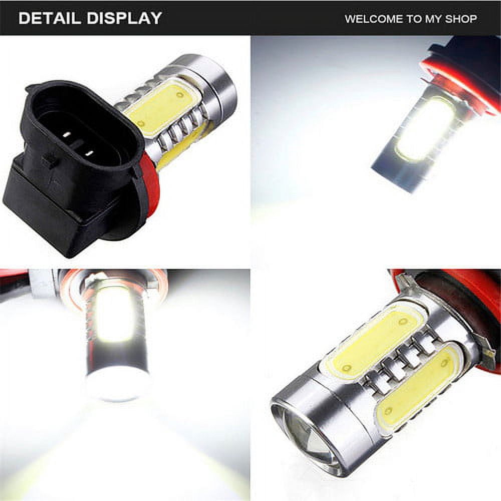 2x H11/H8 LED Fog Light Premium White For Chevrolet Malibu Dodge Ford GMC Honda Jeep Nissan Toyota