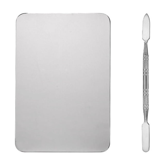 Makeup Palette Artist Mixing Tray with Spatula Nail Shape Makeup Palette Smooth Art Holder Color Paint Tool for Foundation Eye Shadow Cream Square shape