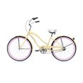 thumbnail image 2 of Wonder Wheels 26" Beach Cruiser Shimano Nexus Inter 3 Speed Bicycle, Bike, Coaster Brake Stainless Steel Spokes One Piece Crank Alloy Pink Rims 36H W/ Fenders - Vanilla, 2 of 10