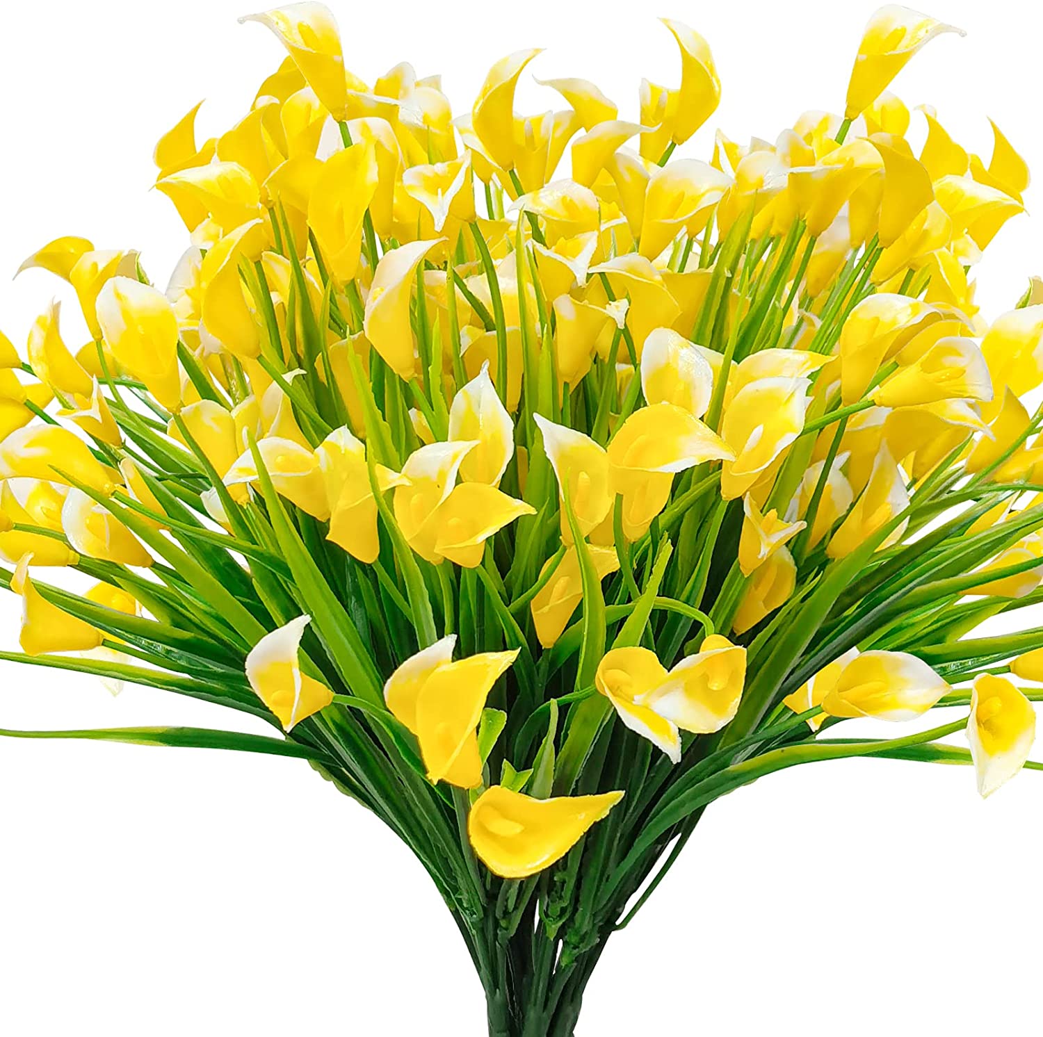 6 Bundles Calla Lily Artificial Flowers Outdoor Decorations, Fake