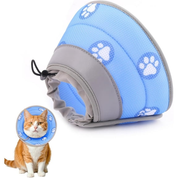 Cat Cone Collar Soft Elizabethan Collar for Surgery Recovery - Adjustable for Small and Large Cats Kittens to Stop Licking