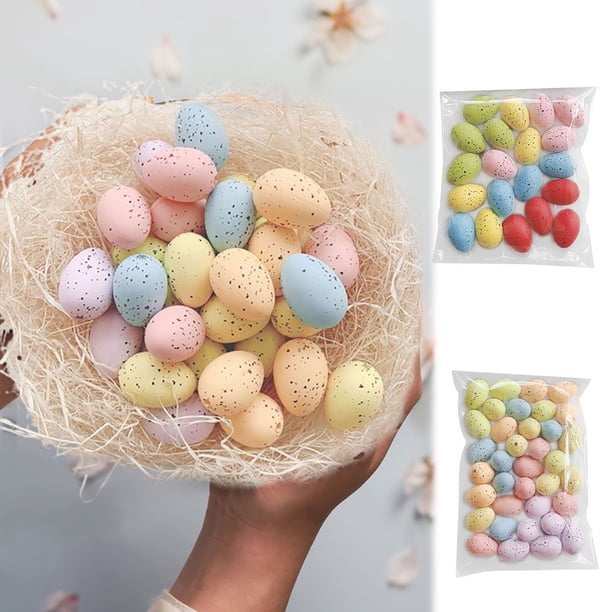 Fiudx Decoración de Huevos de Pascua, Mini Huevos Moteados para Manualidades, Coronas y Arreglos Florales Versátiles, Decoración Navideña de Primavera, Suministros para Fiestas Festivas, Incluye 12 H