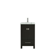 Eviva London 30" Transitional Espresso bathroom vanity with white Carrara marble countertop