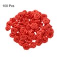 thumbnail image 3 of Uxcell 100 Pcs 0.6 pulgadas Mini Rosas de Cinta para Manualidades de Bricolaje Costura Flores de Tela Artificial Rojas, 3 of 5