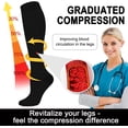 thumbnail image 7 of 6 Pairs Womens Knee High Socks, Best Support for Nurses, Running, Athletic,Flight Travel, L/XL, 7 of 7