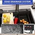 thumbnail image 4 of ModFusion Black Waterfall Kitchen Sink Workstation: Faucet with Pull Down Sprayer, Noise-Dampening, 32" x 18" Drop-In Nano-Coated Stainless Steel Single Bowl, 4 of 10