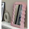 thumbnail image 3 of Aesthetic Wave Pattern Irregular Frame Mirror, Decorative Desk Wall Mirror For Living Room Bedroom Hallway Home DecorGift, 3 of 5