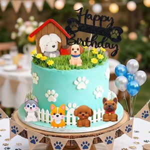 Dog Cake Topper Dog Puppy Birthday Party Supplies