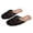 Black, variant on Embroidered Flower Linen Slippers for Women Closed Toe House Shoes Breathable Woven Floral Non-Slip Indoor Outdoor Slide, White, 38
