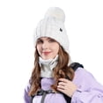 thumbnail image 1 of Adult Warm Hat Bib Two Piece Set Knitted Woolen Ear Protector for Outdoor Riding Winter Accessories, 1 of 3