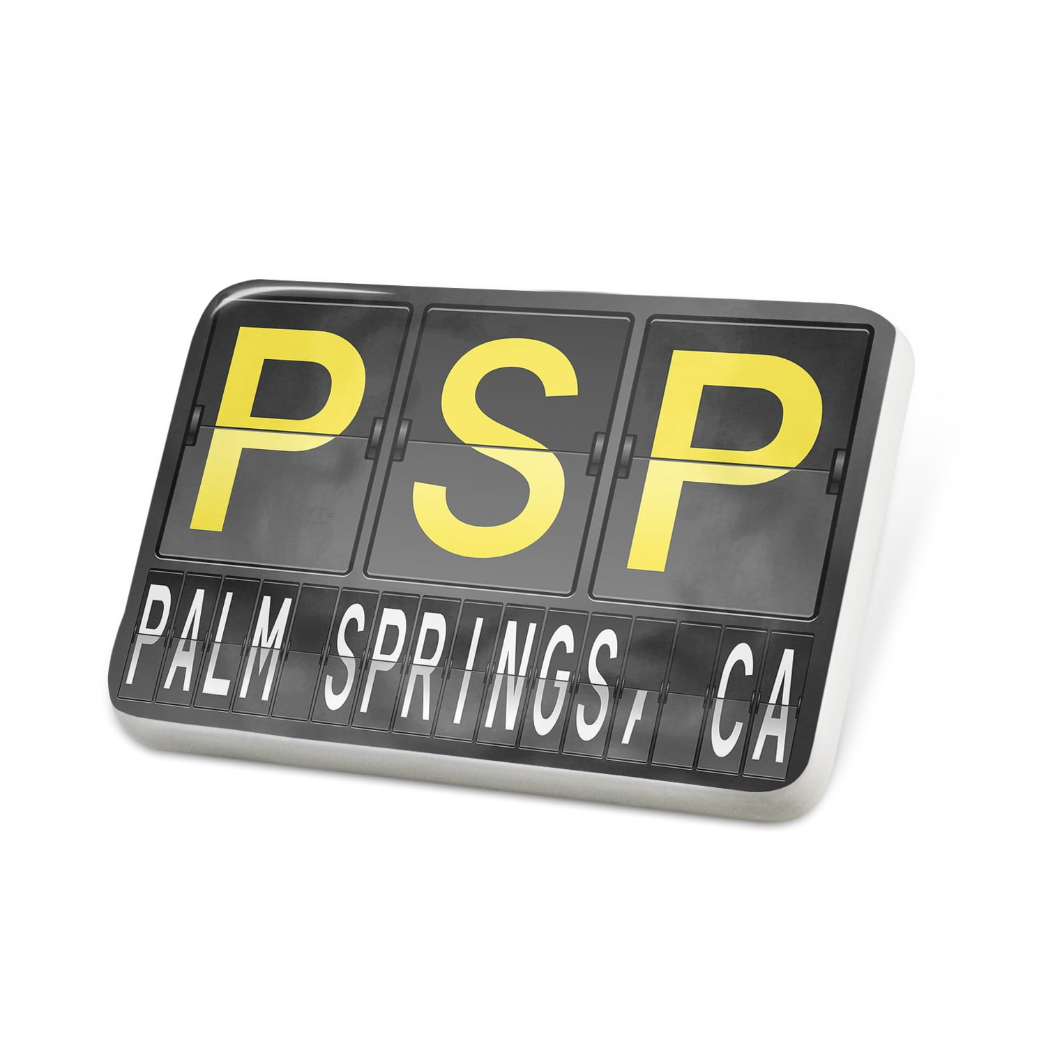 Porcelein Pin PSP Airport Code for Palm Springs, CA Lapel Badge
