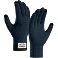 thumbnail image 3 of Guantes de invierno para hombres, guantes cálidos para mensajes de texto con pantalla táctil, guantes para clima frío con forro de punto suave y puño elástico, 3 of 4