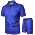 thumbnail image 6 of Fgnfyis Men's Set of 2 Piece T Shirt Sports and Leisure Set Plus Size Short Sleeved Shorts Set Men Summer Outfits Blue S, 6 of 6