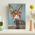 thumbnail image 2 of XUFX Farmhouse Animals Canvas Prints Wall Art Funny Donkey with Red Glasses Pictures Posters Modern Artwork for Living Room Bedroom Bathroom Home Wall Décor Ready to Hang Framed 12x16inch, 2 of 5