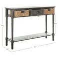thumbnail image 5 of SAFAVIEH Winifred Wicker Console Table With Storage Grey, 5 of 7