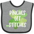 thumbnail image 3 of Inktastic St. Patrick's Day Pinches Get Stitches Boys or Girls Baby Bib, 3 of 4