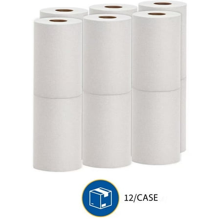 Hardwound Recycled 1-Ply Paper Towel Roll (350 Ft. per Non-Perforated Roll, 12-Rolls per Case)