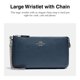 thumbnail image 2 of Wristlet Coach de piel granulada con cadena para mujer, 2 of 5