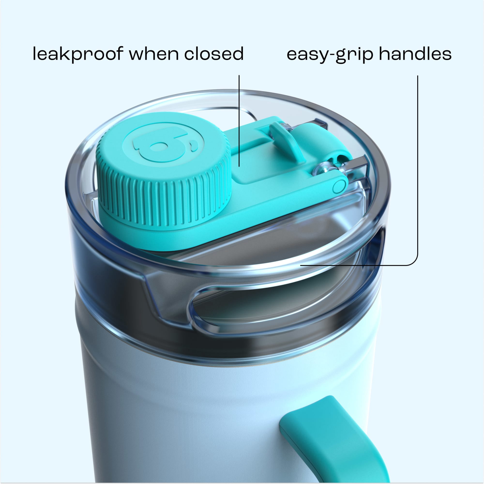 Bubba 52oz DualSip Insulated Stainless Steel Water Keg with Built-In Straw and Drink Opening and Side Handle, Daydreamin' Light Blue/Teal