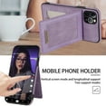 thumbnail image 3 of Dteck Case for iPhone 11 Pro Max (6.5 inch) 2019, RFID Blocking Material Card Slots Metal Button Closure Flip Wallet Case with Stand for Apple iPhone 11 Pro Max, Purple, 3 of 5